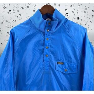 VTG Eddie Bauer Jacket Men M Windbreaker‎ Pullover 1/4 Snap Buttons Rain